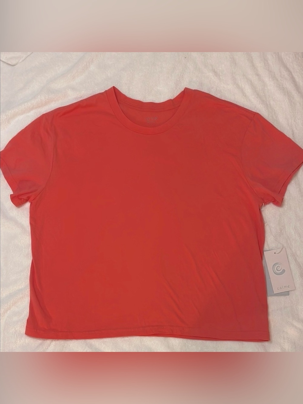 Calme by Johnny Was T-Shirt Coral 100% Cotton Size Large NWT